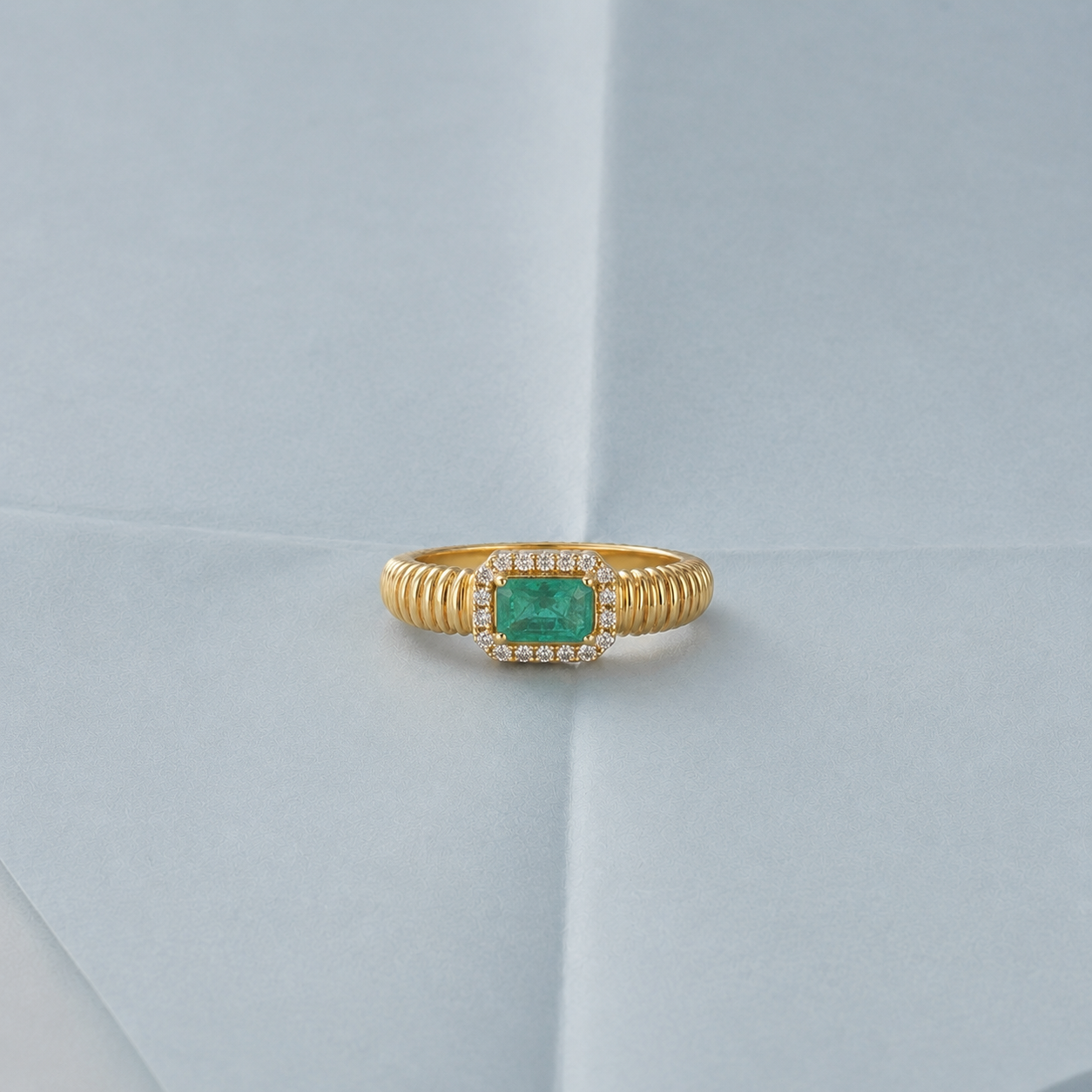 Anillo Deco — Esmeralda